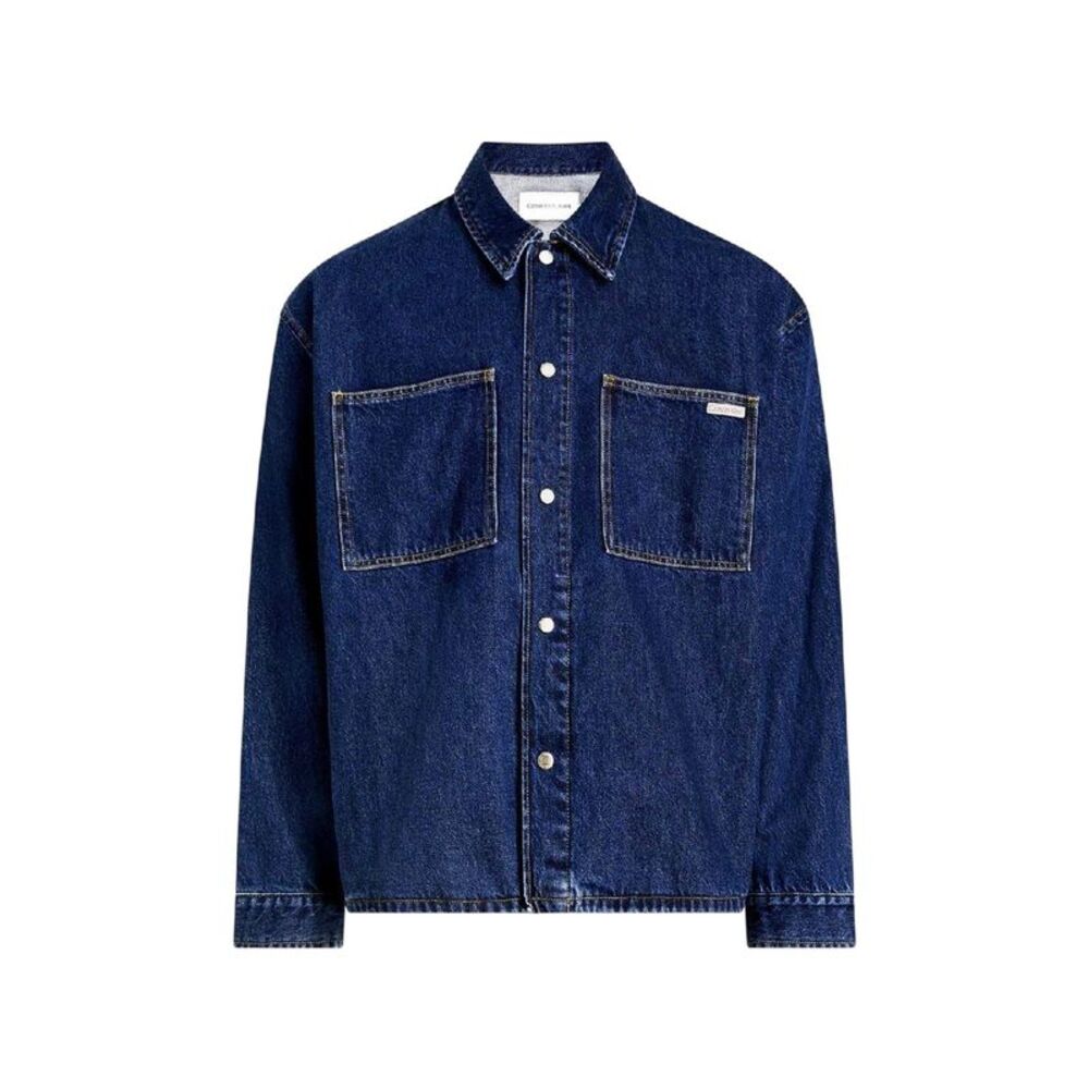 Calvin Klein Mens Jeans Front Pocket Relaxed Fit Denim Jacket / Dark Denim